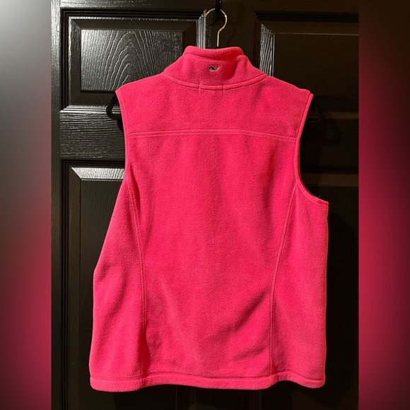 Hot Pink Vineyard Vines Harbor Fleece Vest - Picture 5 of 9